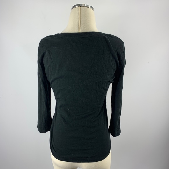 NY&C XS Black Sparkle Top 3/4 Sleeves - Picture 3 of 4